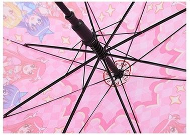 প্লাস্টিক কাপ সহ অটো গার্লস বাচ্চাগুলি পিঙ্ক ছাতা 8 মিমি মেটাল শ্যাফ্ট দৈর্ঘ্য 70 সেন্টিমিটার