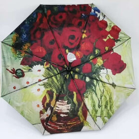 ভিনসেন্ট ভ্যান গগ আর্ট ব্ল্যাকআউট ৩-ভাঁজ স্বয়ংক্রিয় ভ্রমণ ছাতা, ইউভি সুরক্ষা এবং স্বয়ংক্রিয় খোলা ও বন্ধ (২১ ইঞ্চি-৮কে)