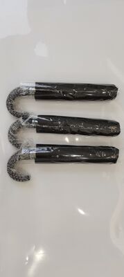 Large Automatic Travel Umbrella with 105cm Open Diameter, Fiberglass Ribs, and Reflective Edge Trim