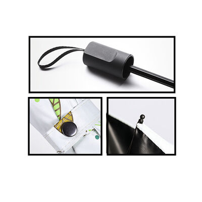 হালকা ওজনের বৃষ্টির সুরক্ষার জন্য অটো ওপেন বন্ধ এবং স্ব-উত্পাদিত পকেট সহ 8 টি পাঁজর কমপ্যাক্ট ভাঁজ ছাতা