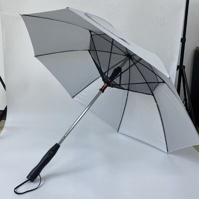 Modern Sunny Rainy Cooling Water Spray Fan Battery UV Protection 23 Inch Alloy 8 Ribs Pongee Folding Straight Umbrella