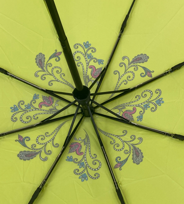 Auto Open Close 3 Folding Umbrella Vintage Paisley Floral Print Umbrella Portable Lightweight Rain Sun Umbrella for Women Daily Outdoor Use